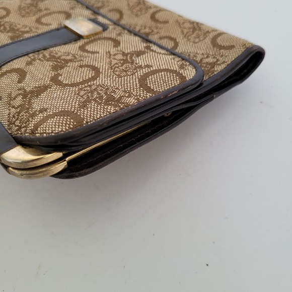 Celine Vintage Medium Bifold Horse And Carriage Wallet Kisslock Brown Tan Purse - Picture 13 of 13